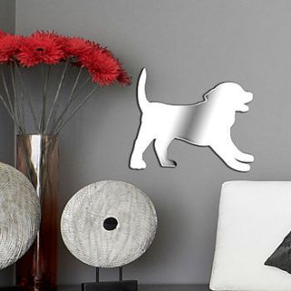 puppy nursery wall sticker mirror by wall decals uk by gem designs