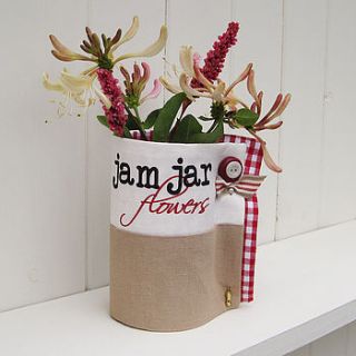 jam jar flowers wrap by the cotton potter