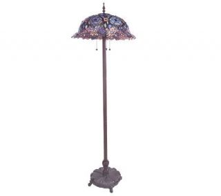 Limited Edition Tiffany Style Spider Web Floral 64 1/2 Floor Lamp —