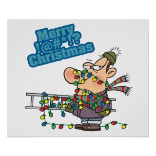 tangled in lights merry bleeping christmas cartoon posters