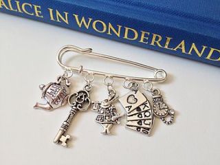 alice in wonderland brooch by literary emporium