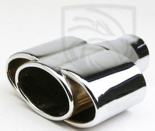 Exhaust Muffler Tip Custom Triple Fused Oval Rolled Inward Design 2.5" Inlet / ID, 7.75X3.25" Outer Dimension / OD, Red Tail Performance #RTP 041 Automotive