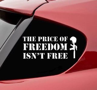 The price of freedom isn't free vinyl decal bumper sticker military army navy soldier gun usa pride Automotive