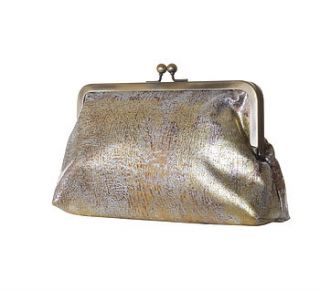 gold and bronze metallic clutch handbag by black cactus london