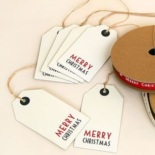 set of six luggage style christmas gift tags by dibor