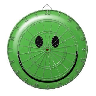 Happy green smiley face dart board