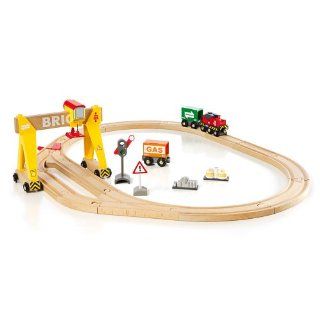 Brio Wooden Crane Train Set Toys & Games