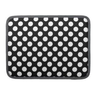 Black and White Polka Dots; Ninja Sleeve For MacBooks