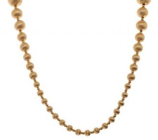 Veronese 18K Yellow Gold Clad 36 GraduatedSatin Bead Necklace —