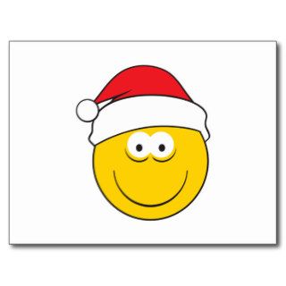 Santa Hat Smiley Face Postcards