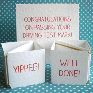 personalised 'driving test congrats' card by paperbuzz cards