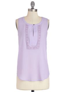 Laughing in Lavender Top  Mod Retro Vintage Short Sleeve Shirts