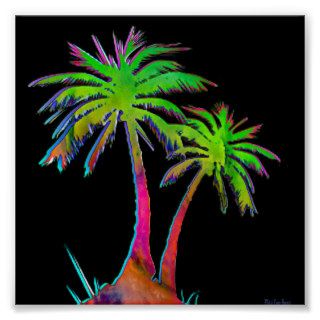 Electric 80's Palm Tree Poster