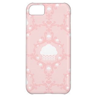 Kawaii cute damask wallpaper pink cupcake cupcakes iPhone 5C cover
