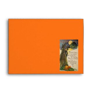 Witch Pumpkin Man In The Moon Cornstalk Envelope