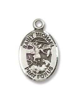 Small Childrens Jewelry, Girls or Boys Sterling Silver St. Michael the Archangel Pendant with Sterling Silver 18" Lite Curb Chain. St. Michael the Archangel Is Known for Protection As Well As the Patron of Against Danger At Sea, Against Temptations, A