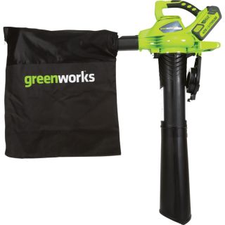 GreenWorks G-MAX Blower/Vac —  DigiPro 40V, 4.0Ah Li-Ion, 340 CFM, Model# 24322  Leaf Blowers