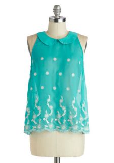 Teal Lullaby Top  Mod Retro Vintage Short Sleeve Shirts