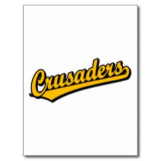 Crusaders script logo in Orange Postcard