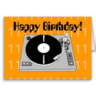 Turntable Record Player Birthday Cards