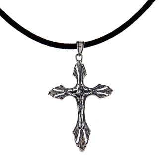 Sterling Silver Vintage Design Antique Finish Crucifix Pendant Sterling Silver Necklaces