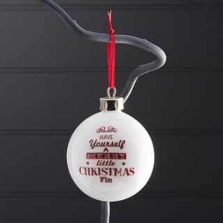 personalised merry little christmas bauble by the contemporary home
