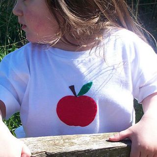 hand appliqued organic t shirt  eco fi apple by clever togs