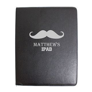 personalised moustache case for ipad by my 1st years