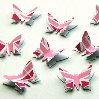 pink union jack 3d butterfly table confetti by love those prints