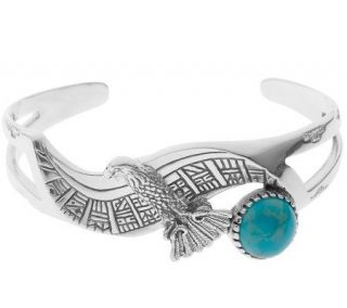 Roderick Tenorio Sterling Turquoise Eagle Cuff —