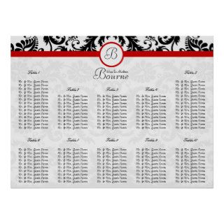 starts at $12.80 Seating Chart Table Numbers Print