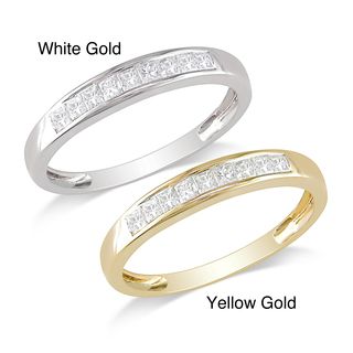 Miadora 14k Gold 1/4ct TDW Diamond Semi eternity Ring (G H, SI1 SI2) Miadora Women's Wedding Bands
