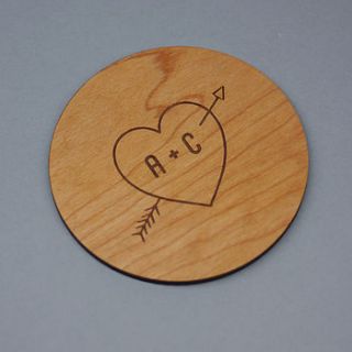 initial and heart coaster by maria allen boutique