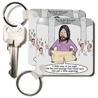 Luke 4 14 21   Read Any Good Books Lately with Jesus in the Synagoge   Set Of 2 Key Chains Clothing
