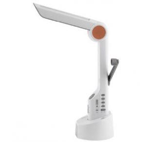 Cool LED Desk Lamp and 3 year Guarantee Solar Emergency Light, LED Desk Lamp with Phone Charger, Fm Radio, LED Emergency Warning Light, Siren, USB Port, LED Flashlight, and Dynamo Hand Crank. When Not Serving As a Modern Table Lamp, the Powersafe Lifetool