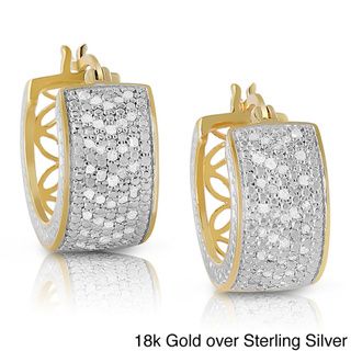 Finesque Sterling Silver 1ct TDW Diamond Hoop Earrings (I J, I2 I3) Finesque Diamond Earrings