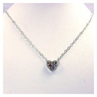 Sterling Silver Multigem Heart Necklace Jewelry