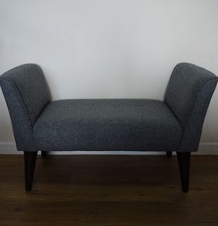 notting hill grey herringbone wool bench by pieff