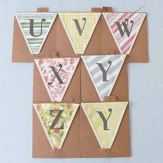 personalised alphabet 'letter' bunting by lilac coast