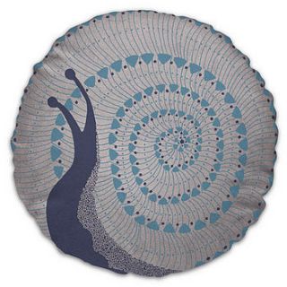 snail creature cushion   blue by solitaire