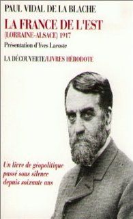 La France de l'est Paul Vidal de la Blache 9782707123466 Books