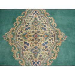 Persian Kirman Hand knotted Green/ Ivory Rug (8'10 x 11') 7x9   10x14 Rugs