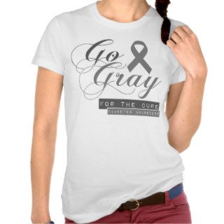 Go Gray For The Cure   Diabetes Awareness Shirts