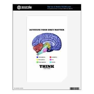 Activate Your Grey Matter Think (Anatomical Brain) NOOK Color Decal
