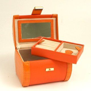 Jewelry Case in Orange Leather   Jewelry Boxes