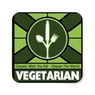 Vegetarian Flag Square Stickers