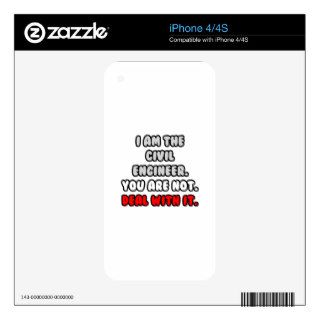 Deal With ItFunny Civil Engineer Decals For iPhone 4
