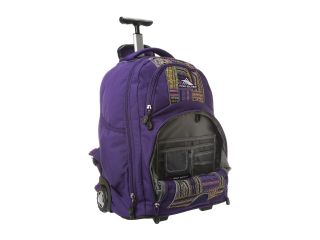 High Sierra Freewheel Wheeled Backpack Deep Purple Basket Weave