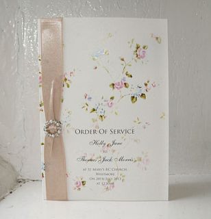 vintage inspired order of service by chandler invitations