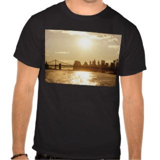 Cityscape Sunset over the New York Skyline T Shirts